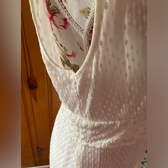 Max Studio Ivory Lace Overlay Dress - SZ XL - Picture 6 of 8